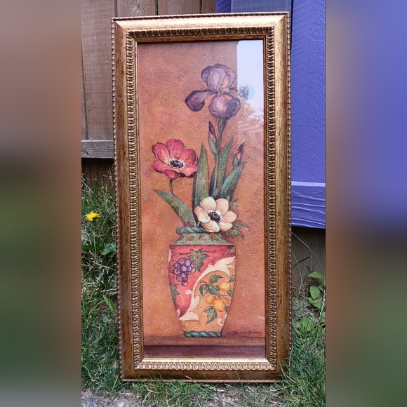 Pamela Gladding vase and Flowers Framed Print 15.5" x 9.5" - Picture 2 of 5